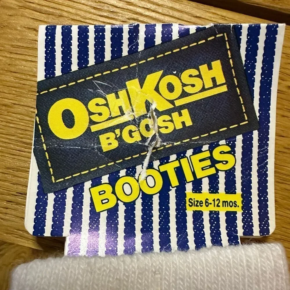 OshKosh B’Gosh Baby Booties Socks | Size 6–12 Months | Vintage Plaid | NWT